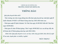 thong bao lich nghi le quoc khanh 2 9 2023 va le khai giang nam hoc 2023 2024 - truong mam non dong da